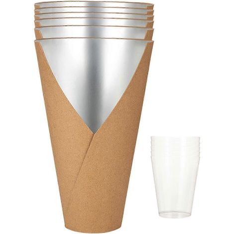 Ensemble de 5 contenants étanches pour compositions florales, idéaux pour les projets de bricolage (marron) (1/5)