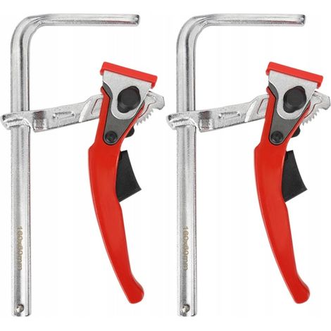 Abrazaderas para carpintería, palancas de 160 mm x 60 mm, paquete de 2 unidades (1/5)