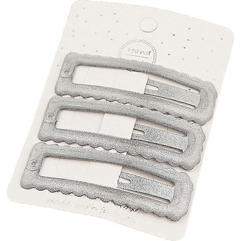 3 Pince à Cheveux Cœur Love, Barrette Frange Faite Main, Accessoires Cheveux Boucles, Lot de 3, Forme Carrée Ondulée (5)