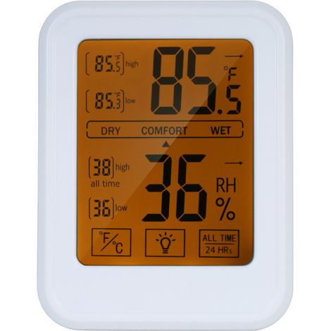 Thermomètre hygromètre magnétique haute précision, station météo murale tactile avec rétroéclairage, ℃/℉ commutable et fonction de rappel de confort (1/5)