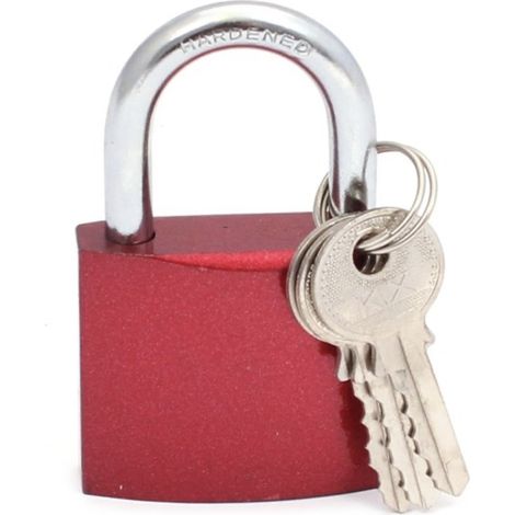 Cadenas en fonte, rouge 50 mm avec clé