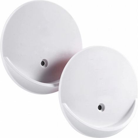 Support Pour Barre De Rideau De Douche - Fixation Adhésive Ou Visée - Charge Max 9 kg - Matériau Acrylique Blanc - Lot De 2 (1/3)
