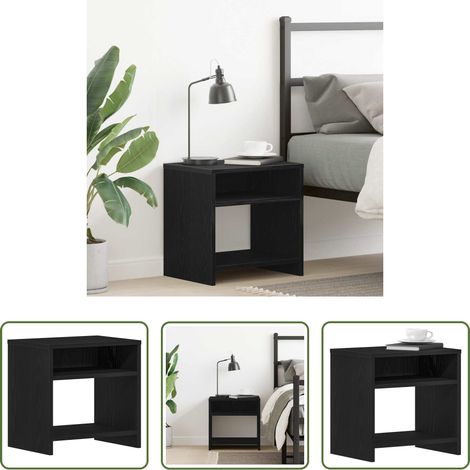 Table de chevet industriel - Table de chevet chêne noir 40x30x40 cm bois d'ingénierie (1/5)