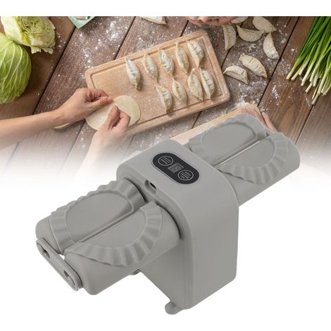 Doppelkopf-Raviolimaschine, Mini-Elektro-Raviolimaschine, kleine vollautomatische Haushalts-Raviolimaschine, grau. (1/5)