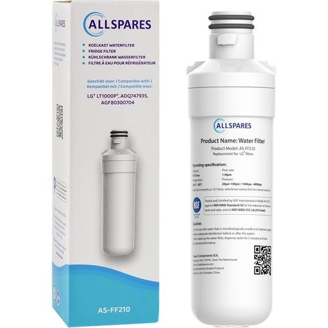 Filtro de agua compatible con LG LT1000P / AGF80300704 / ADQ74793501