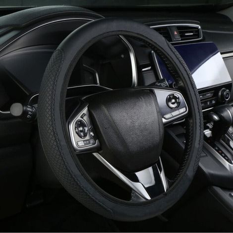 Adatto per la decorazione dell'auto e la protezione del volante, coprivolante antiscivolo, coprivolante in pelle, coprivolante universale da 38 cm per accessori interni dell'auto (1/4)