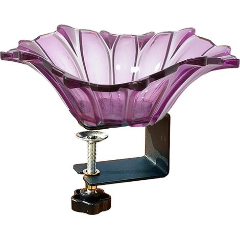 Bain Pour Oiseaux - Bol En Verre - Support Réglable En Acier Pour Rambarde De Terrasse Jardin Balcon - 1 Pièce (1/5)
