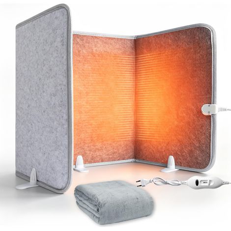 Chauffage de bureau 100 x 50 cm, chauffe-pieds pliable pour la maison avec couverture en peluche de 100 x 80 cm, chauffage des pieds pour la maison et le bureau (1/5)