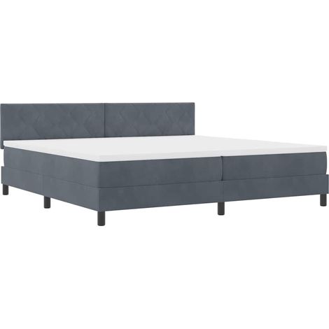 Maison Exclusive - Cama Box Spring LED Gris oscuro 200 x 200 cm T (1/5)