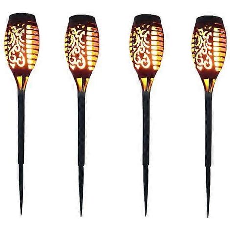 Torches solaires Tiki Walensee à flamme vacillante, 96 LED, étanches, pour l'extérieur, très grande taille (109 cm). (1/5)