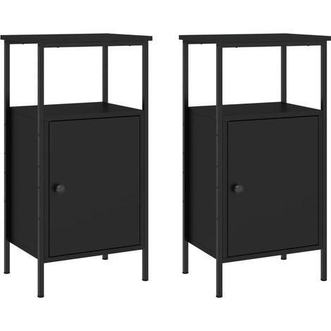 Maison Exclusive - Nachttische 2 Stk. Schwarz 41x31x80 cm Holzwer