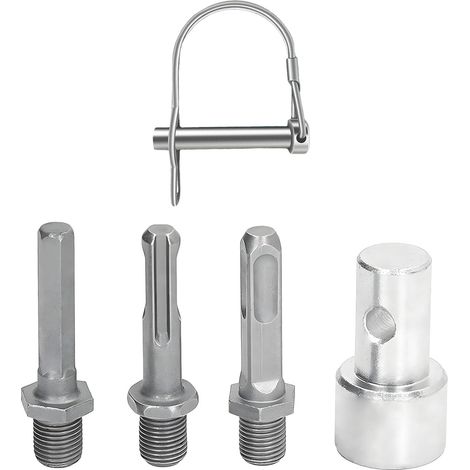 Adaptateur de tarière 3 en 1 (hexagonal + adaptateur SDS Max + SDS Plus) avec boulon Quick Change pour perceuse manuelle de Ø 40, 60, 80, 100, 120, 150 mm (1/5)