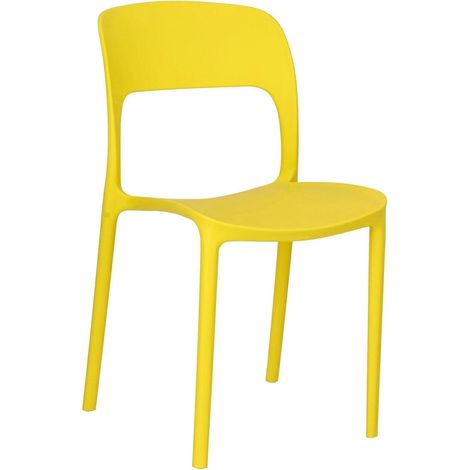 Sedia flessibile in plastica gialla, leggera ed ergonomica (1/5)