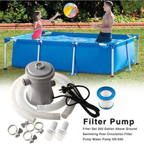 Pompe de Filtration de Piscine 220 V avec élément filtrant, 330 Gal Pompe de Piscine électrique circulant de l'eau de Nettoyage Outil adapté à la Circulation d'eau Chaude