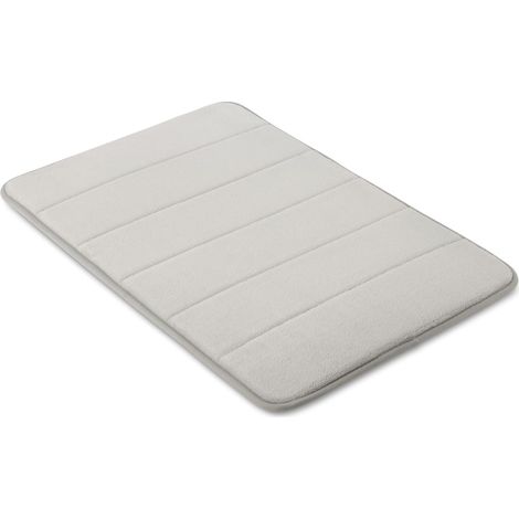 Sollbry Tapis de Bain Antidérapant en de Forme, Tapis de Douche Ultra Doux, Absorbant, Séchage Rapide, Lavable en Machine, 40x60 cm, Gris Clair (1/5)