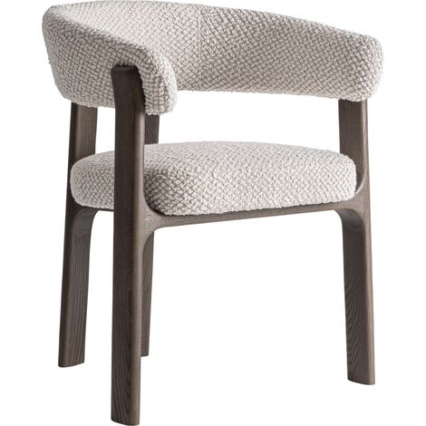 Chaise contemporaine en frêne rembourrée - beige écru et brun (1/5)