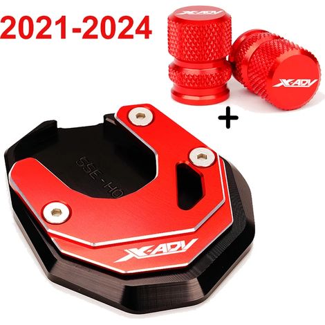 (2021-2024 Rouge-B) Nouvelle plaque d'extension de support de pied CNC pour moto, béquille latérale élargie, compatible avec HONDA X ADV XADV 750 XADV750 2017 2018-2023 2021 2022 maxpower (1/4)