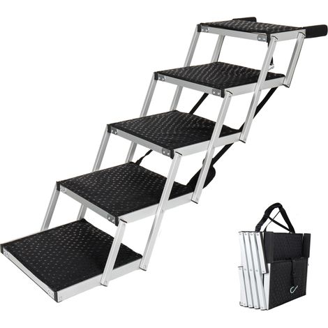Rampa pieghevole in alluminio per cani, 5 livelli, antiscivolo, 110 kg (1/5)