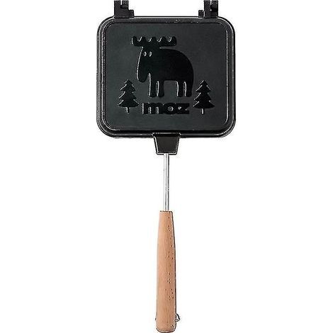 Appareil à fromage, grill à sandwichs portable double face détachable avec poignée en bois, grille-pain de camping