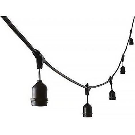 Catenaria Stringa Luminosa da Esterno E27 con 10 Portalampada da 5 Metri Collegabile fino a 50mt IP54 (1/5)