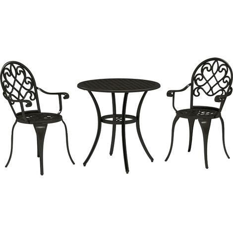 Three-Piece Elegant Aluminium Garden Set - Black (1/5)
