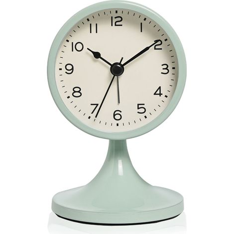 Reloj despertador clásico retro de metal, silencioso, sin tictac, con luz nocturna y función de repetición de alarma.
