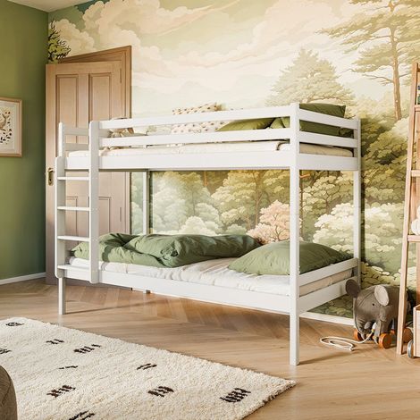 Letto a castello 90x200 con rete a doghe Olivier Bianco (1/4)