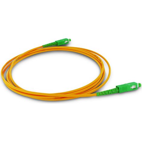 Cordon fibre optique monomode 9/125 - G657A2 - 5 m - orange et vert (1/2)