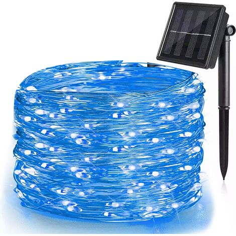 1 Guirlande lumineuse LED, fil de cuivre, panneau solaire, étanche, jardin, Noël (1/5)