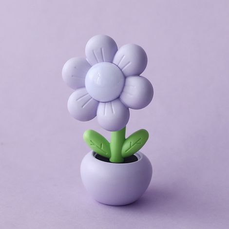 Veilleuse à fleurs violettes, mini lampe de chevet en pot, design dessin animé, décoration de bureau, lampe de table, ca (1/5)
