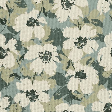 Telas decorativas para exteriores Oxford - motivo de flores pintadas 10 I DX709 (1/5)