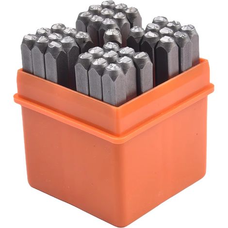37 poinçons de 3 mm pour chiffres et lettres (AZ, 0-9), poinçon en forme de cœur, outil de sculpture sur cuir DIY
