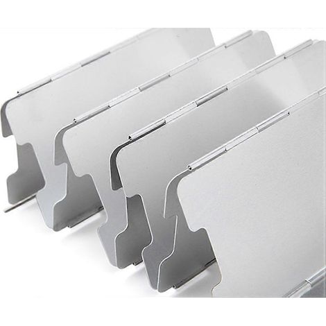 Pare-vent pliable ultra-léger en aluminium, plaques de protection contre le vent portables pour le camping, la randonnée et les pique-niques. (1/5)