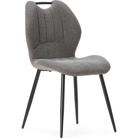 Pack de 4 sillas md-Omar tapizado textil gris antracita, 86cm(alto) 48cm(ancho) 58cm(largo) (1/5)