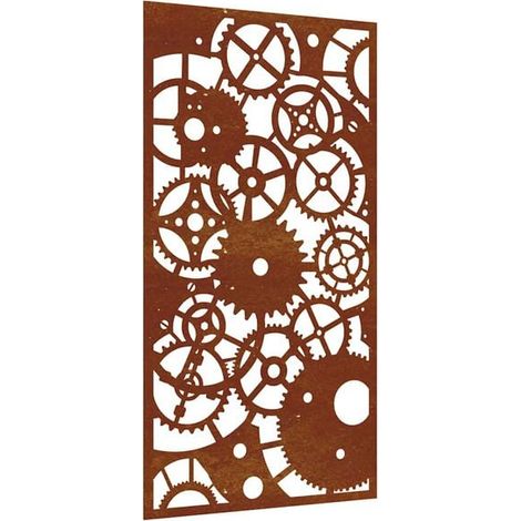Décoration murale de jardin 105 x 55 cm, motif engrenage (1/5)
