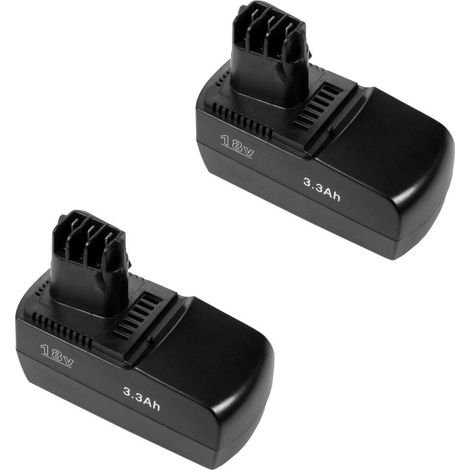 2x Trade-Shop Ni-MH Akku 18V / 3300mAh ersetzt Metabo 631739, 631857, 631740, 625477, 625478, 625484 für BS-18 Plus, BST-18 Plus, BSZ-18, BSZ-18 Impuls, KSAP-18, ULA96-18