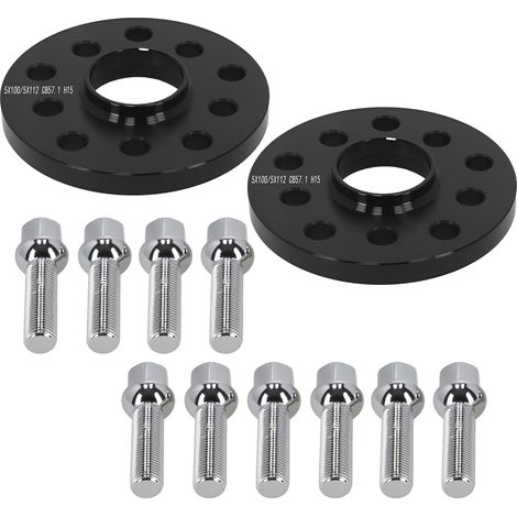 2pc 15mm 5x100 5x112 Wheel Spacers for VW Audi Hub Centric 57.1mm M14x1.5