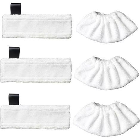 3 chiffons de nettoyage en microfibres et 3 manchons de nettoyage à la vapeur en microfibres pour les nettoyeurs (1/5)