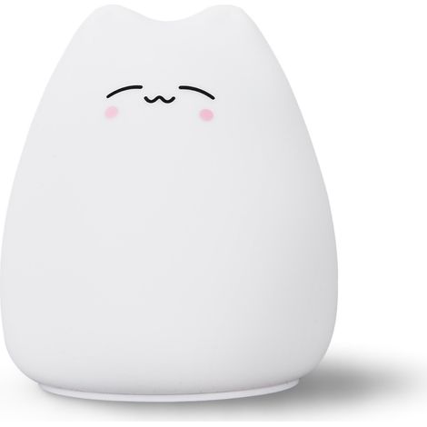 chat de dessin animé lampe de nuit LED colorée en silicone