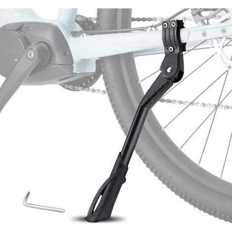 Cavalletto regolabile in alluminio per bicicletta, antiscivolo, per mountain bike, bici da strada e city bike, montaggio universale, nero. (1/5)