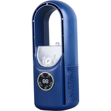 Ventilador portátil sin aspas, pequeño ventilador personal de refrigeración de 6 velocidades, silencioso, USB, para mesa, escritorio, con función de nebulización y temporizador para oficina, sala de e (1/5)