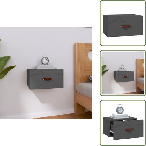 Comodino grigio - vidaXL Comodino a Muro Grigio 40x29,5x22 cm - Comodino in pino