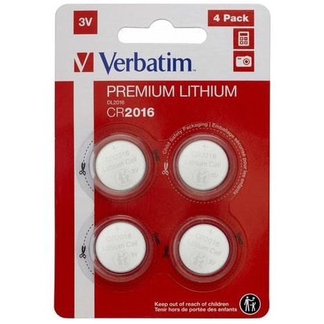 Pile Verbatim CR2016 (paquet de 4) (1/3)