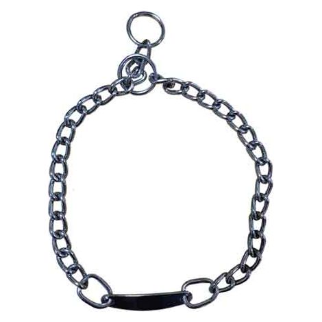 COLLARE PER CANI A STRANGOLO IN METALLO CON PIASTRA IDEAL STAR 20 mm x 40 cm - IDEAL STAR