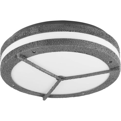 Trio Leuchten Murray 676160278 Plafonnier d'extérieur en plastique couleur béton avec structure 2 ampoules E27 non incluses (1/5)