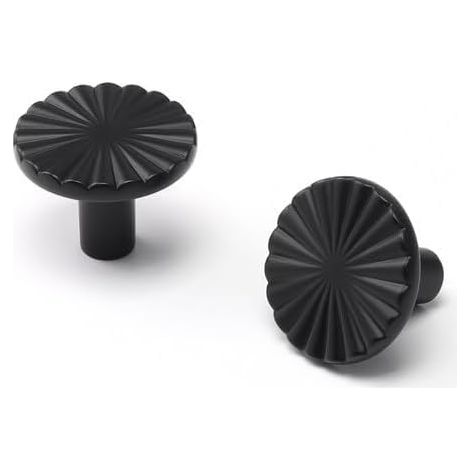 Lot de 2 Boutons de Porte et Poignées de Tiroir Noires en Alliage de Zinc pour Cuisine et Salle de Bain (1/5)
