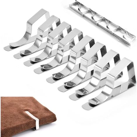 Pinzas para manteles, paquete de 12 pinzas resistentes de acero inoxidable para mesas, ideales para restaurantes, picnics al aire libre, bodas y fiestas. (1/5)
