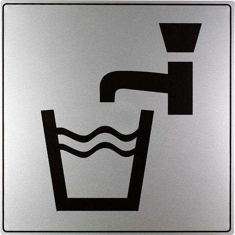 Plaque de porte Eau potable - Gamme Iso 7001 200x200mm - 4380117
