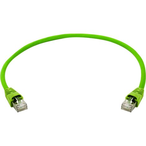 100008108 RJ45 Câble réseau, câble patch CAT 6a SF/UTP 0.5 m vert avec manchon de protec (1/2)