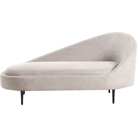 Chaise longue destra in tessuto Tappezzata con gambe in metallo Design moderno Tortora Valreas